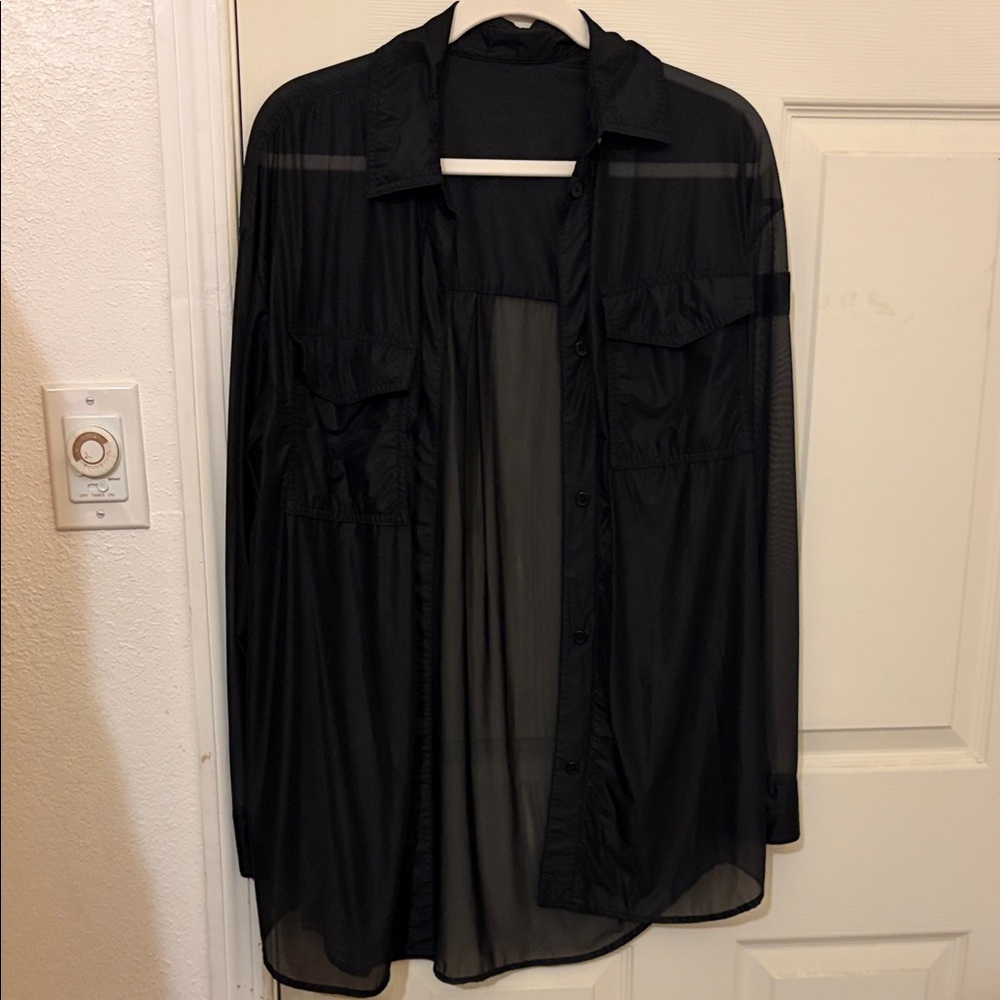 ALO Yoga Black Sheer Top